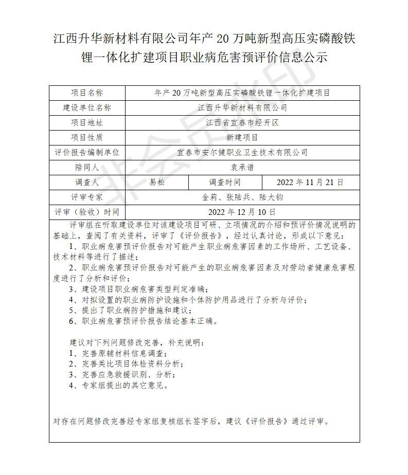 江西升華新材料有限公司年產(chǎn)20萬噸新型高壓實磷酸鐵鋰一體化擴(kuò)建項目職業(yè)病危害預(yù)評價信息公示_01.jpg